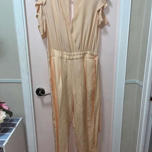 Peach Chiffon Top Jumpsuit - Picture 1 of 3